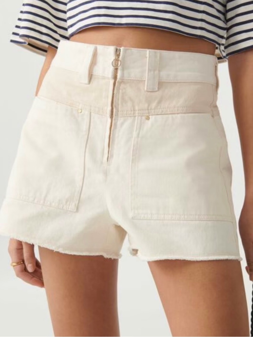 ba&sh cdavid shorts in ecru